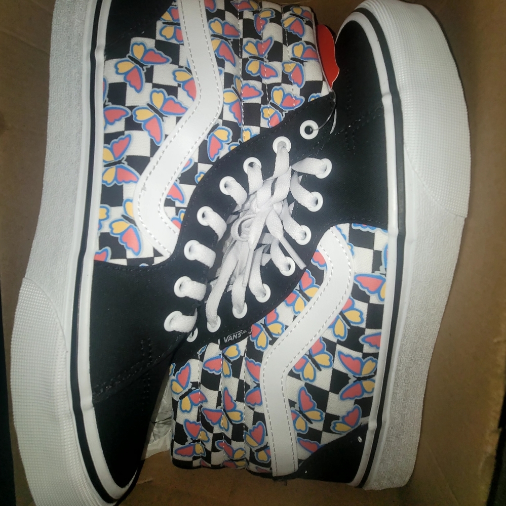 Vans hi top fillmore checkered butterfly